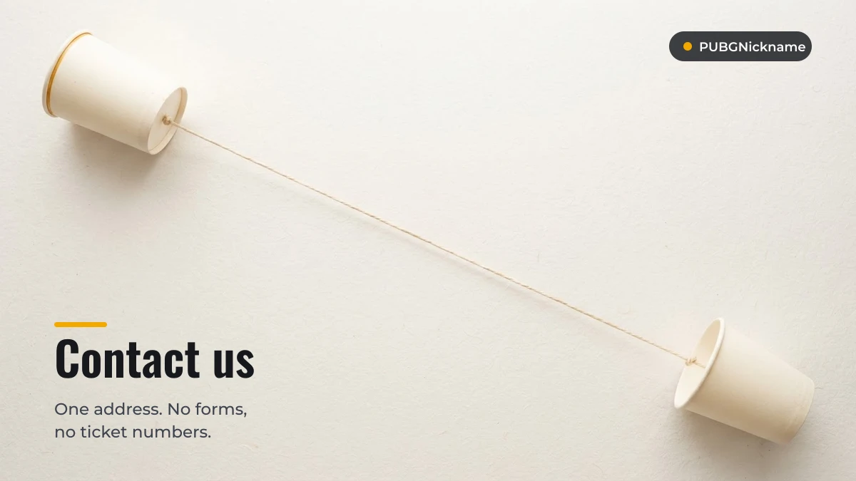 Contact the PUBGNickname editorial team by email