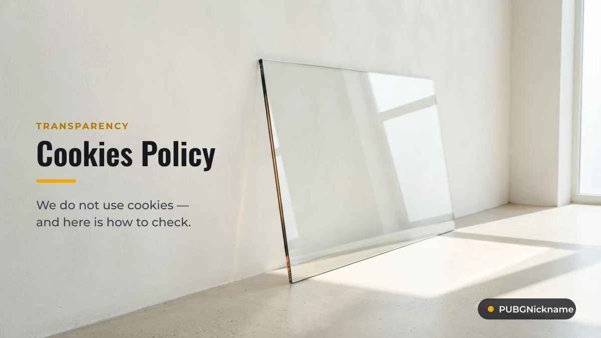 PUBGNickname cookies policy: this site sets no cookies
