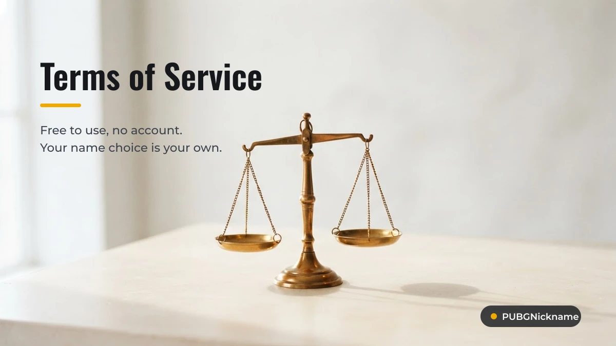 PUBGNickname terms of service for the nickname generator and community library