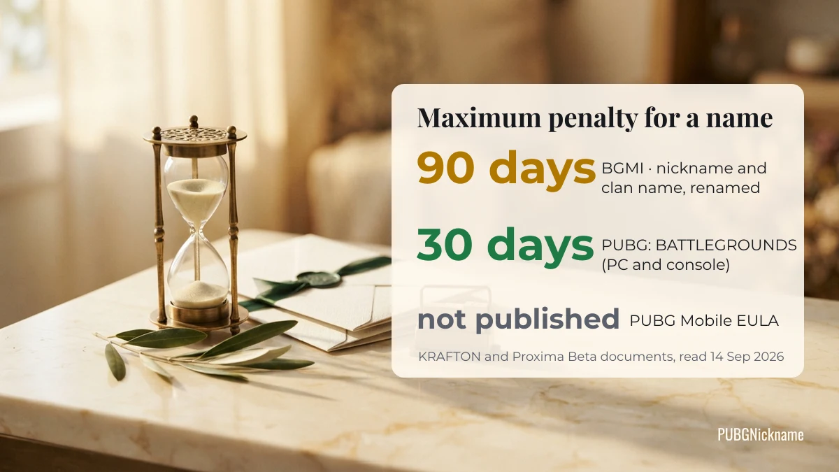 Maximum penalty for an inappropriate name: BGMI 90 days, PUBG: BATTLEGROUNDS 30 days, PUBG Mobile not published