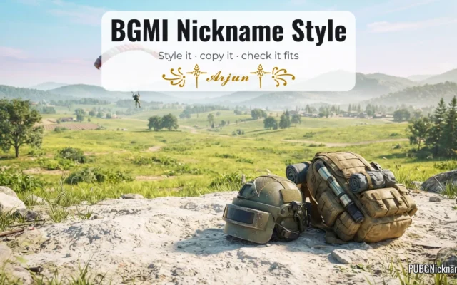 BGMI Nickname Style Generator and Stylish Names