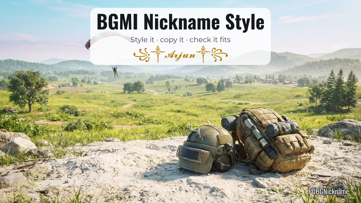 BGMI nickname style generator: style a name, copy it and check it fits