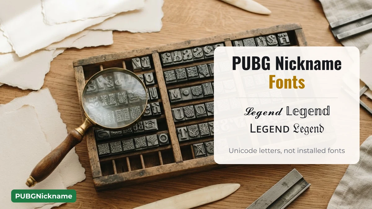 PUBG nickname fonts are Unicode letters such as Math Script, Double-struck and small capitals