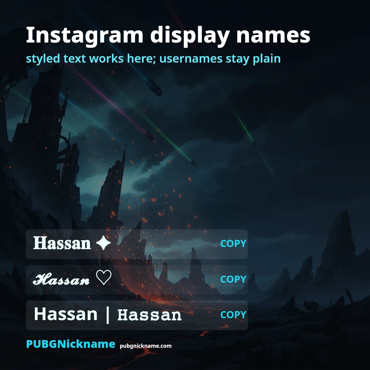 Hassan name style for Instagram display names