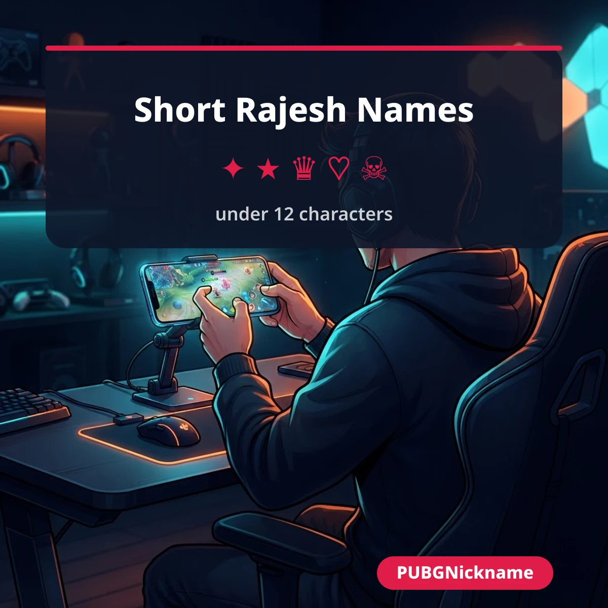 Short Rajesh names under 12 characters for a gamer name box